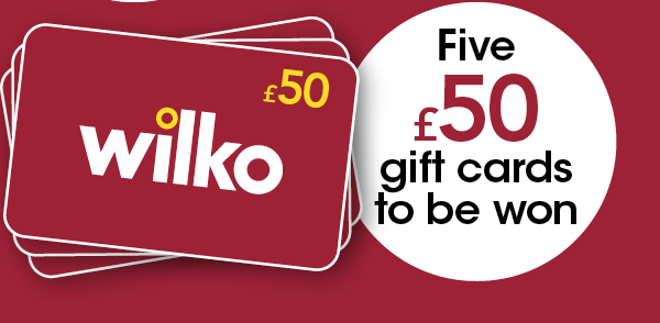 Five £50 gift cards to be won