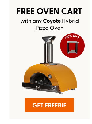 Free oven cart with purchase of any Coyote Hybrid Pizza Oven