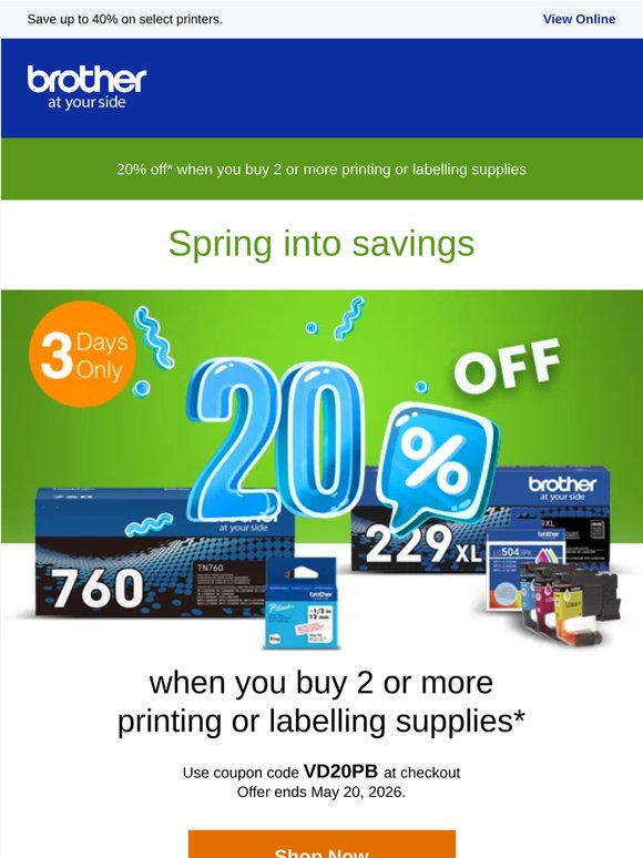 ⏰ 3 days only: Buy 2 Save 20% on Supplies