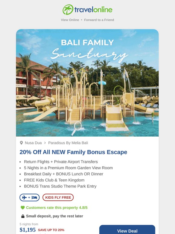 Kids Fly FREE to Bali is Back!