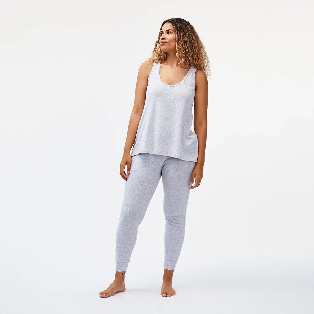 Organic Tapered Jogger - Light Gray