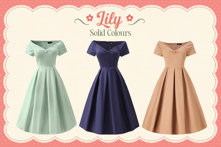 Lily off shoulder midi dresses