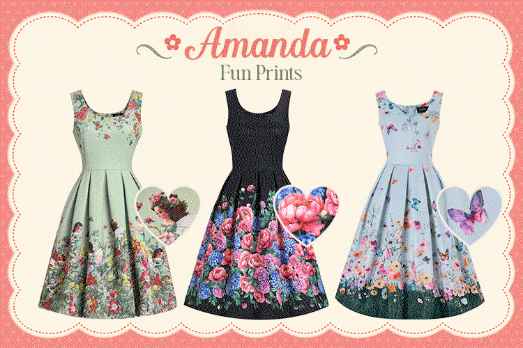 Amanda Quirky Fun Print Dresses