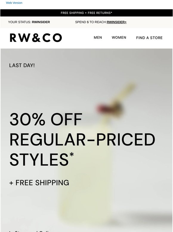 30% Off Sale Ends Tonight
