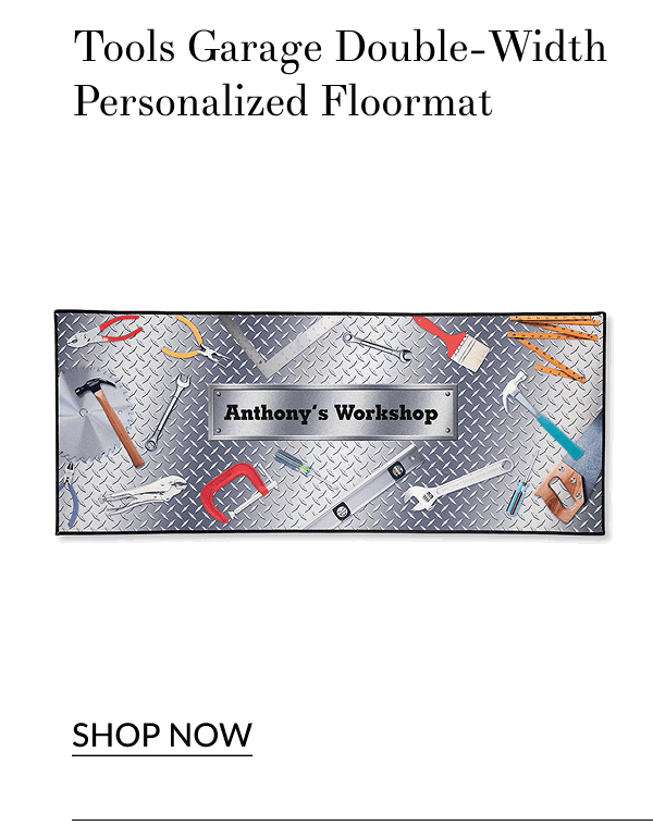 Tools Garage Double-Width Personalized Floormat [Click here to Shop Now]