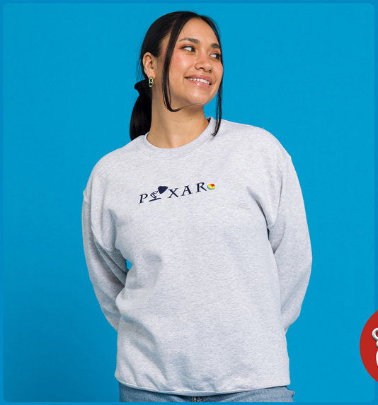 Disney Pixar Embroidered Logo Ash Grey Sweater