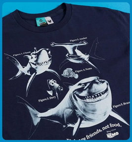 Disney Pixar Finding Nemo Fish Chart Navy T-Shirt