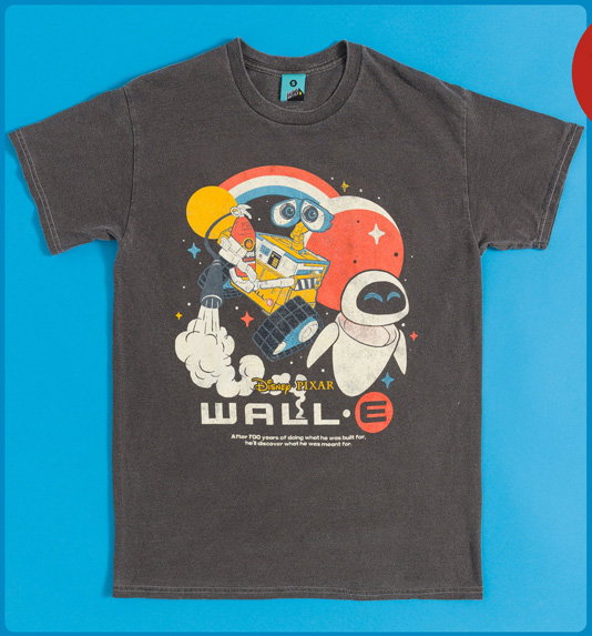 Disney Pixar Wall-E Vintage Wash Charcoal T-Shirt