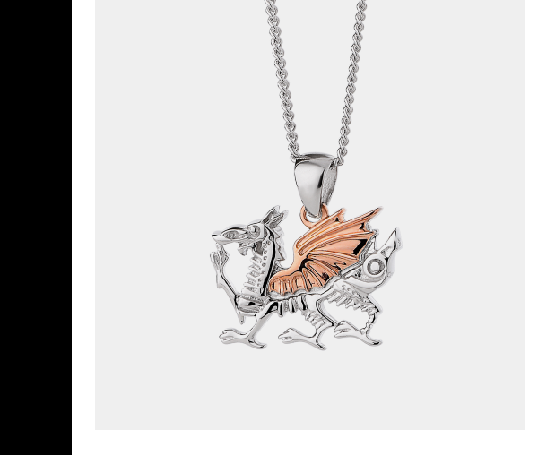 Royal Clogau® Sterling Silver Welsh Dragon Pendant
