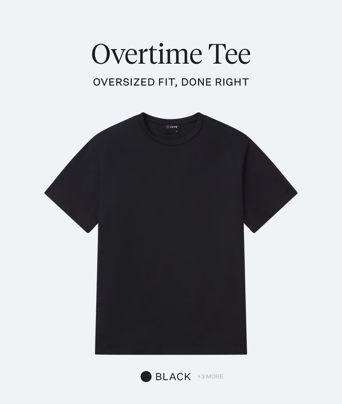 Overtime Oversized Tee in Black