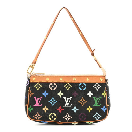 LOUIS VUITTON Monogram Multicolor Pochette Accessories Black