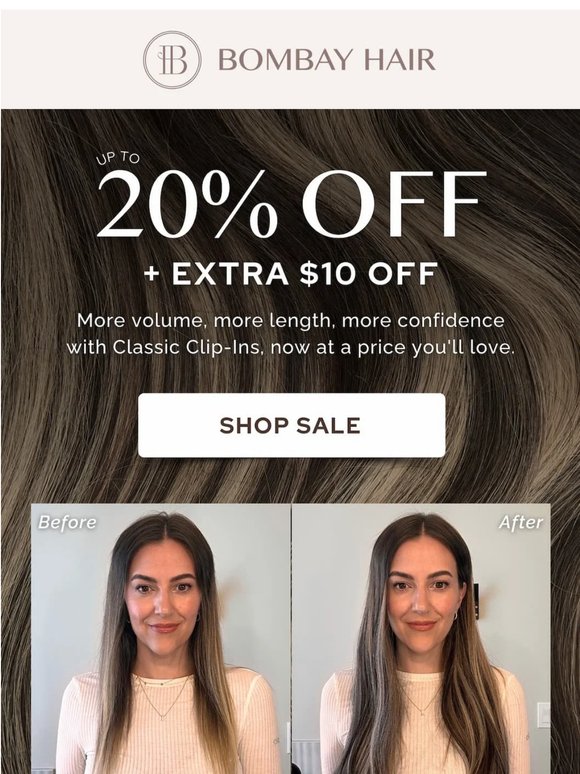 20% Off + Extra $10 Off Classic Clip-Ins ⏰