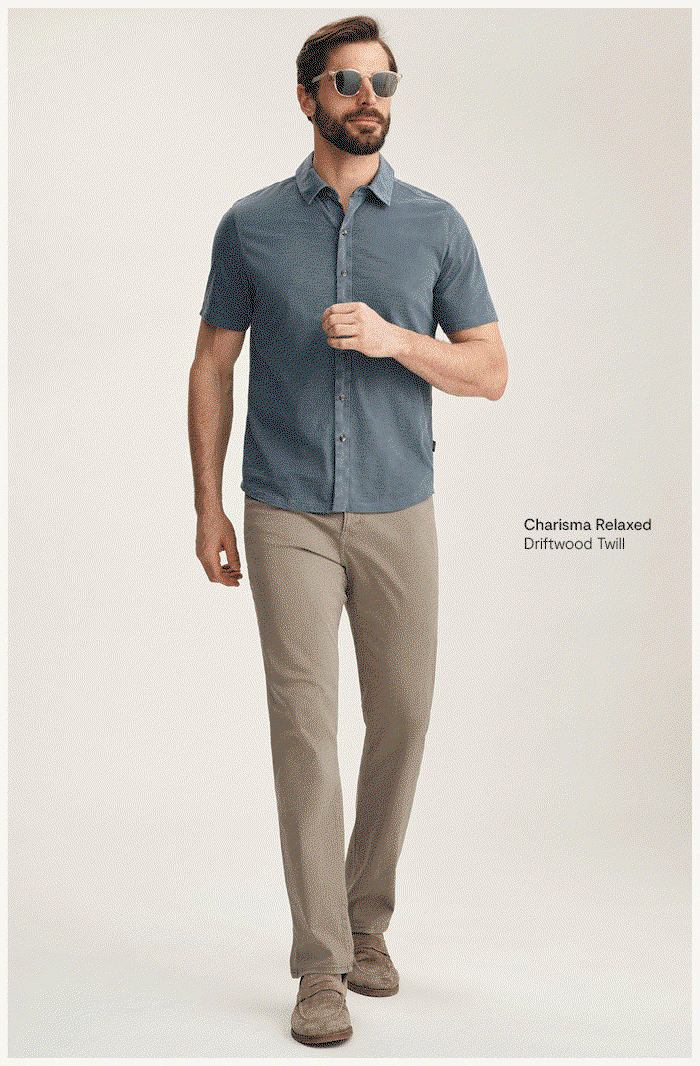 Gif of twill pants