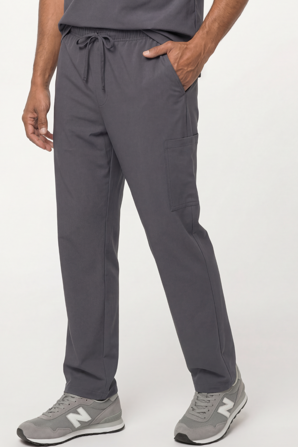 Image of Cherokee Ultra Unisex Drawstring Straight Leg Trouser, Pewter