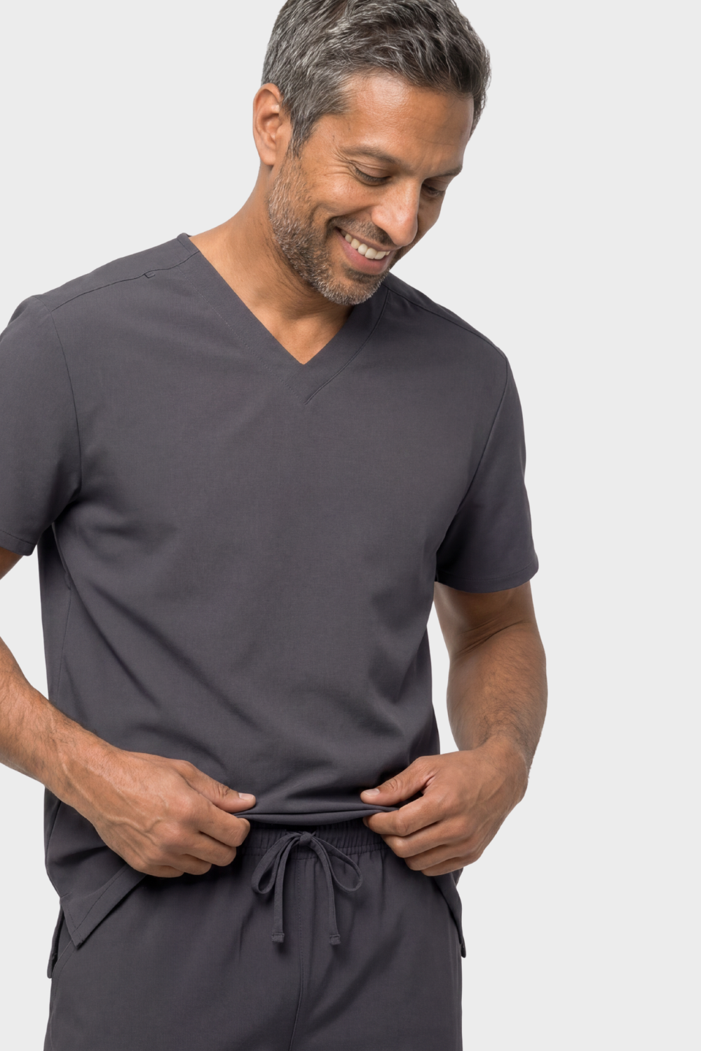 Image of Cherokee Ultra Unisex V Neck Top, Pewter