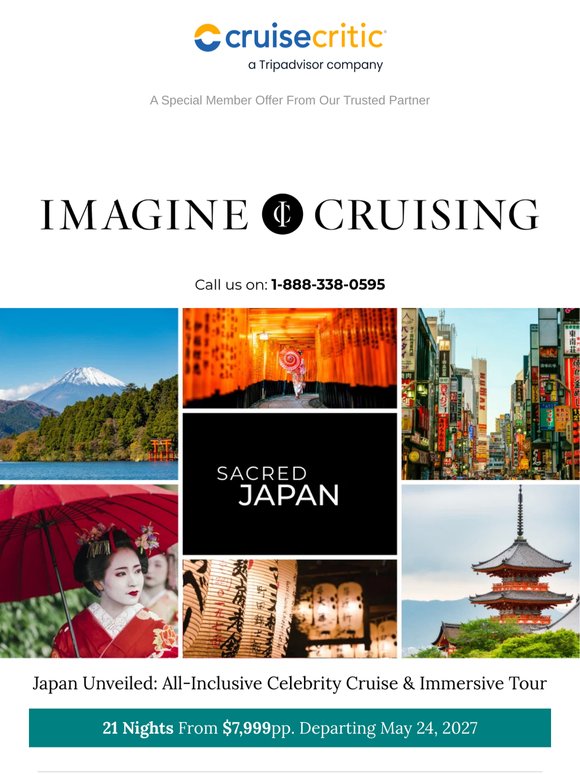 Last Chance to Book! Japan Unveiled: All-Inclusive Celebrity Cruise & Immersive Tour