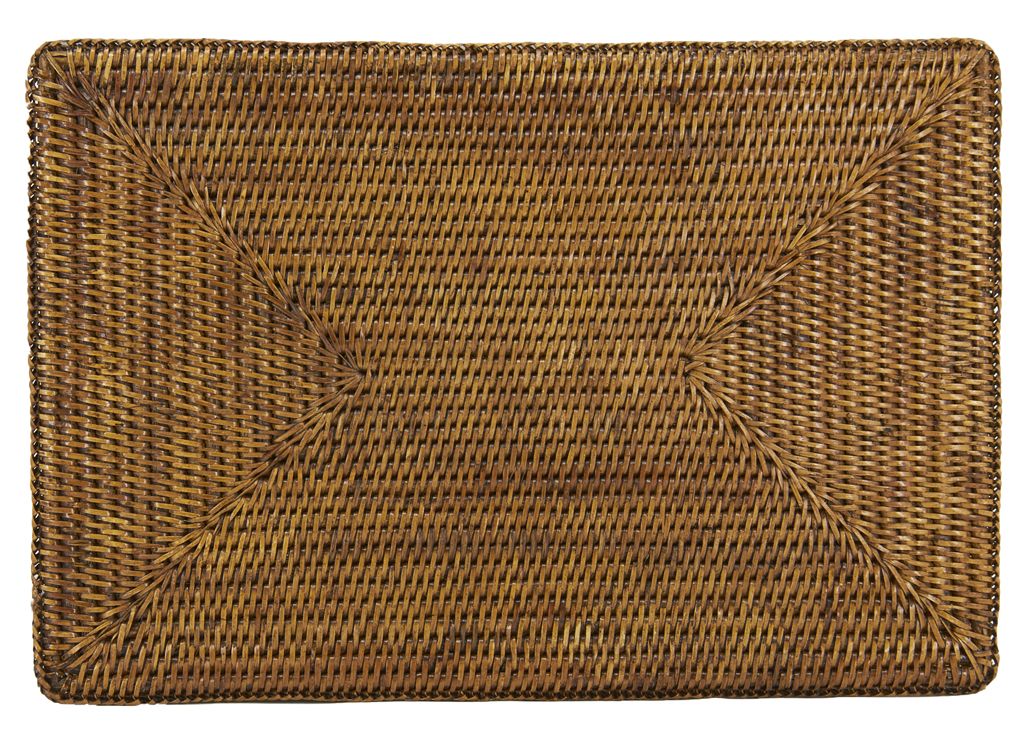 Image of Set de table rectangulaire en rotin Rotin antique
