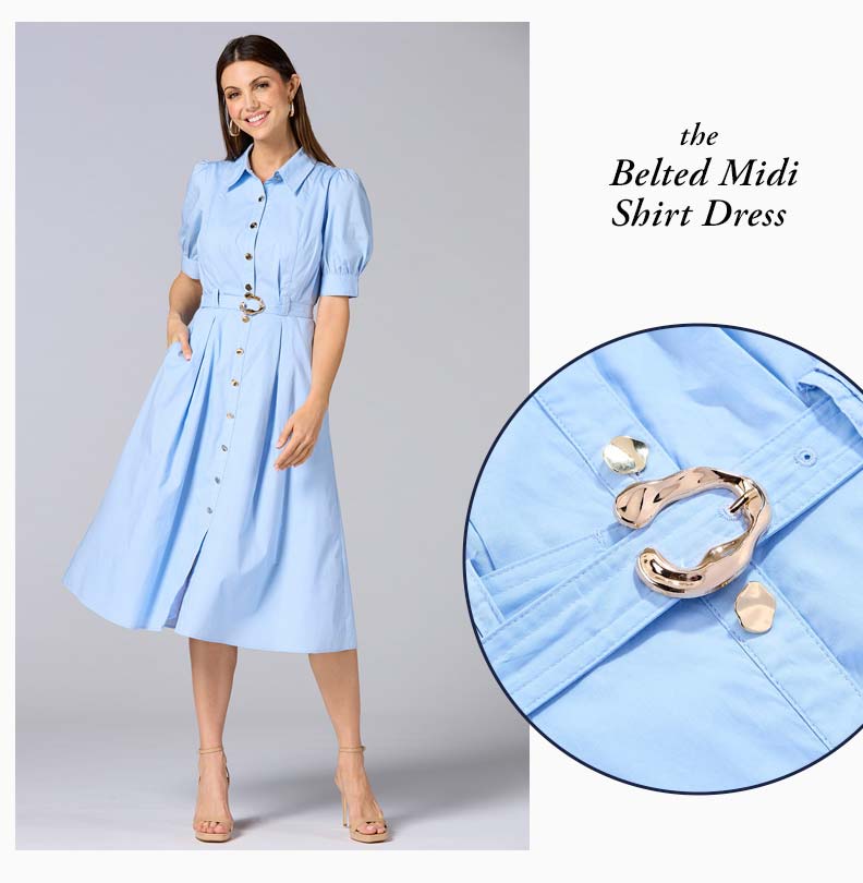 Shop the Belted Midi Shirt Dress
