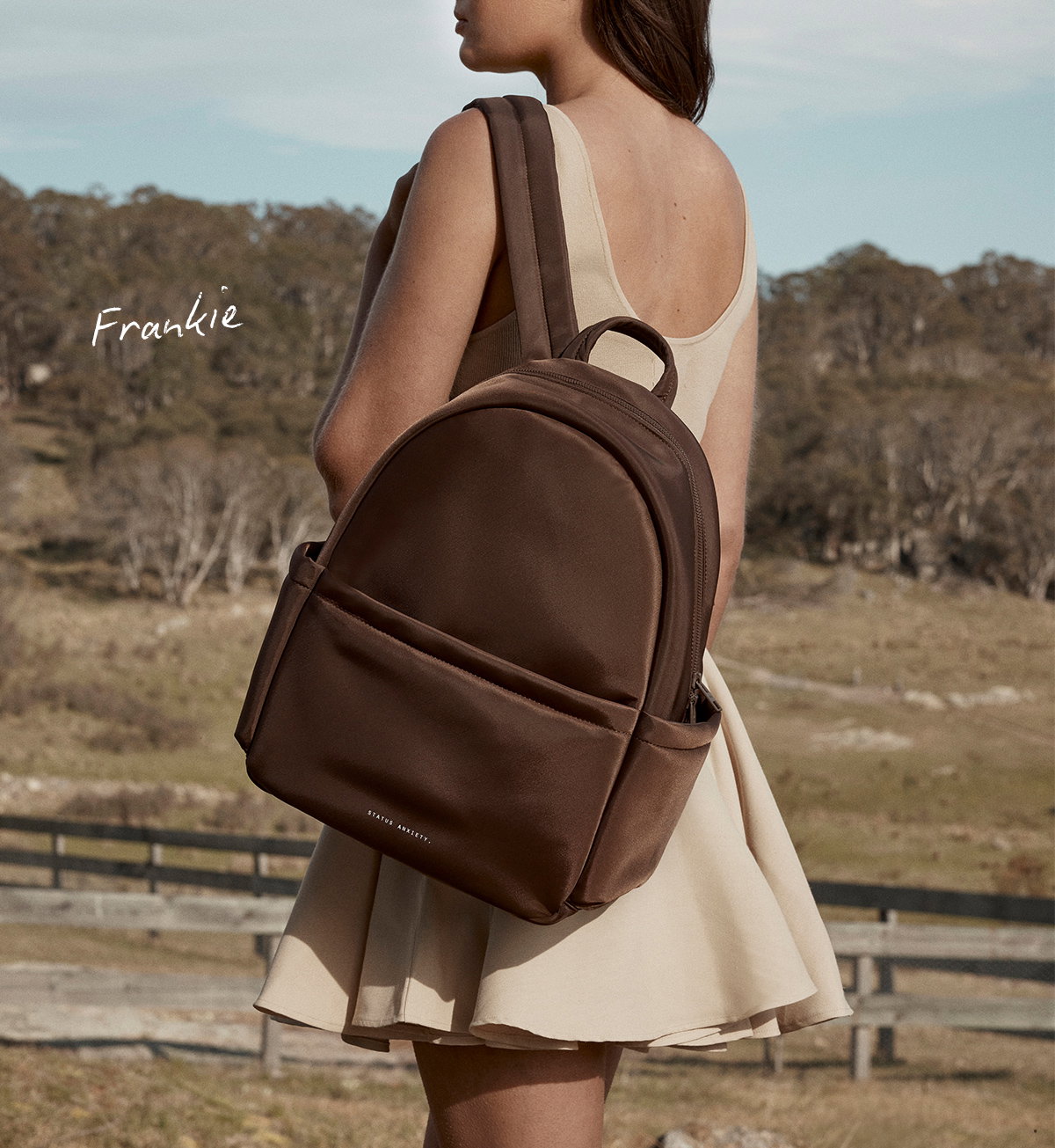 New Status Anxiety Recycled Collection- 'Frankie' Bag in Truffle