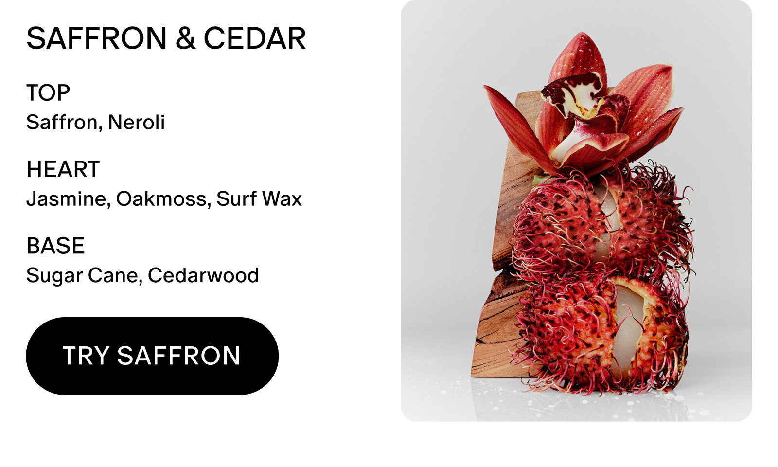 SAFFRON & CEDAR scent notes