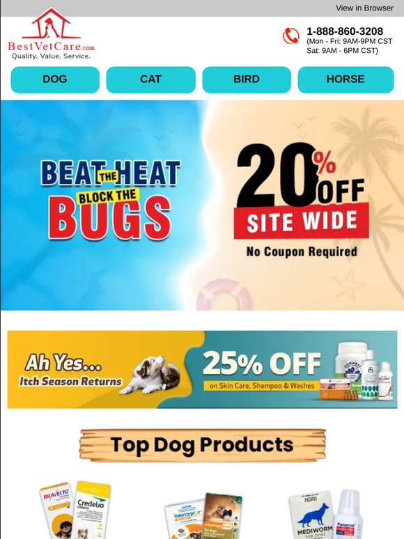 Itch Relief at Cool Prices + 25% Off Flea & Tick Solution & Free Shipping