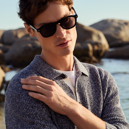 Men's Rib Polo Cotton Blend Jumper