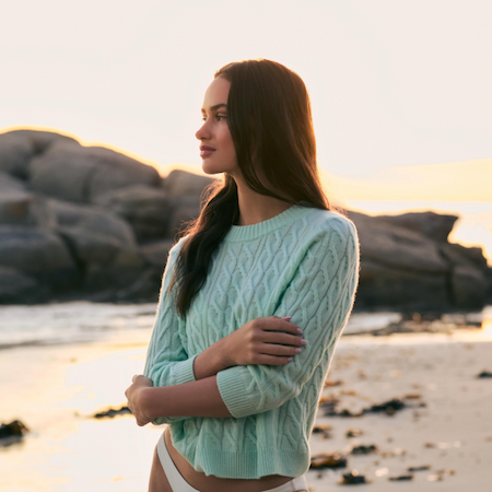 Women's Emilia Cable Round Neck Cashmere Jumper