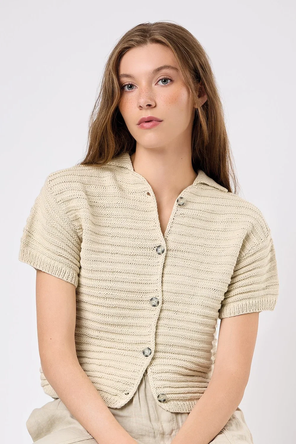 Strickset Jacke Sand