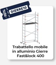 Gierre Fast&lock 400 - Trabattello mobile in alluminio - Altezza 3 m