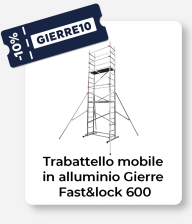 Gierre Fast&lock 600 - Trabattello mobile in alluminio - F&L400 incluso - Altezza 5,18m
