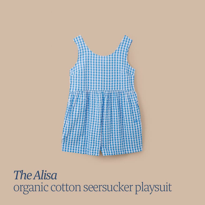 The Ailsa organic cotton seersucker playsuit