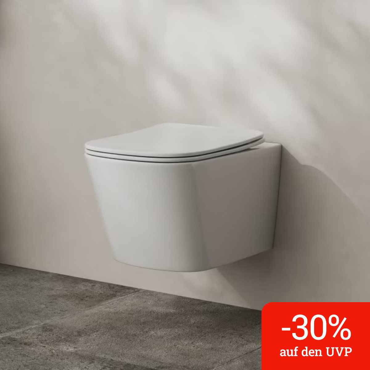 Kronenbach Cube Wand-WC-Set kompakt spülrandlos mit Rotationsspülung und WC-Sitz slim