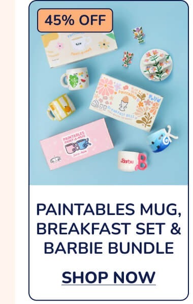 Paintables Mug, Breakfast Set & Barbie Bundle 1