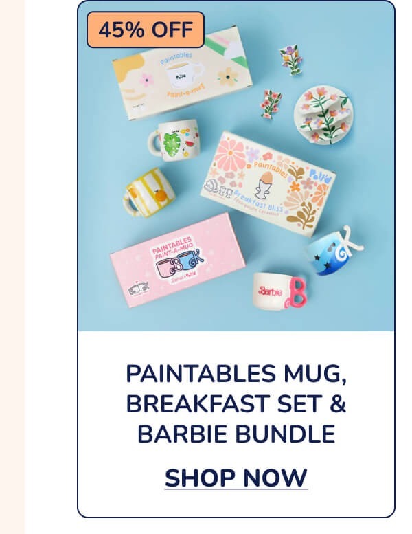 Paintables Mug, Breakfast Set & Barbie Bundle