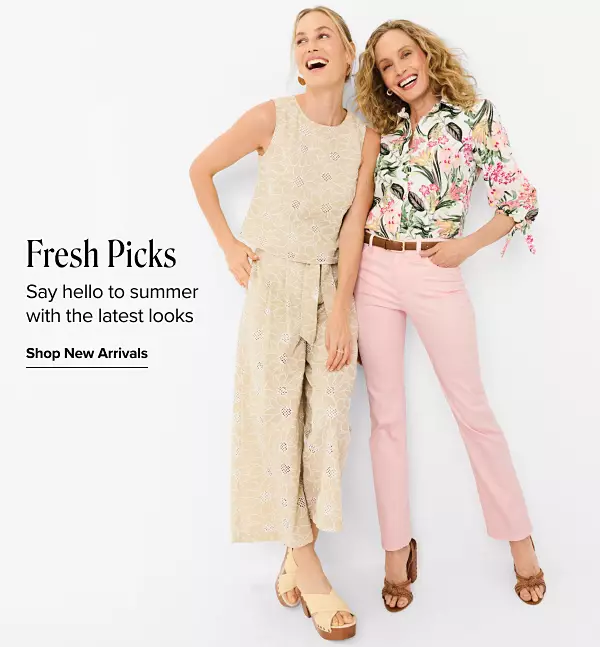 Fresh picks. Say hello to summer with the latest looks. Shop new arrivals. Women in summer apparel.