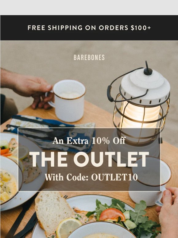 An extra 10% off Outlet items.