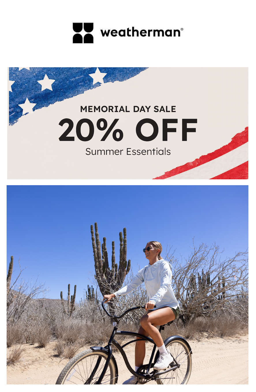 Memorial Day Sale: 20% OFF EVERYTHING