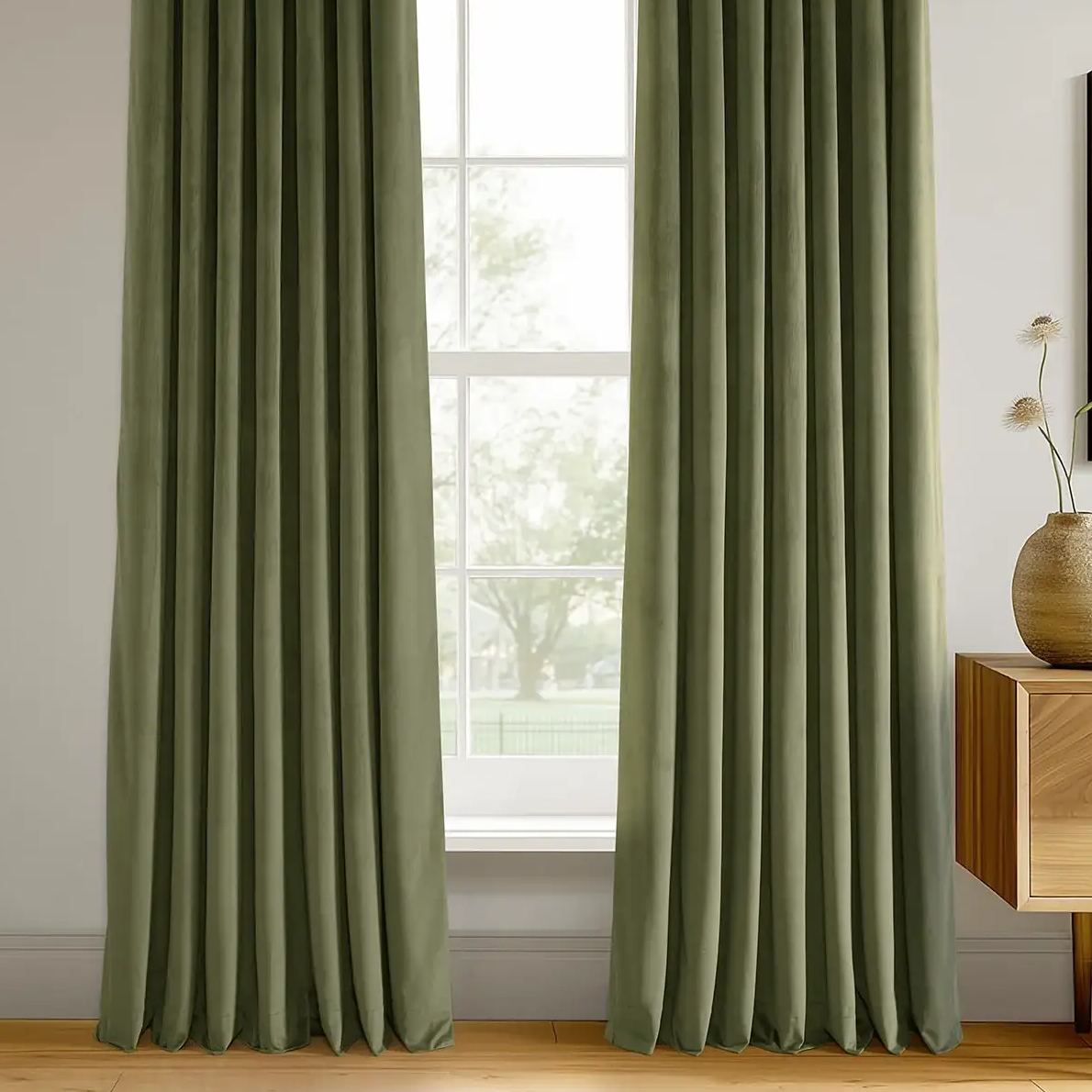 Hunter Green Signature Velvet Blackout Curtain