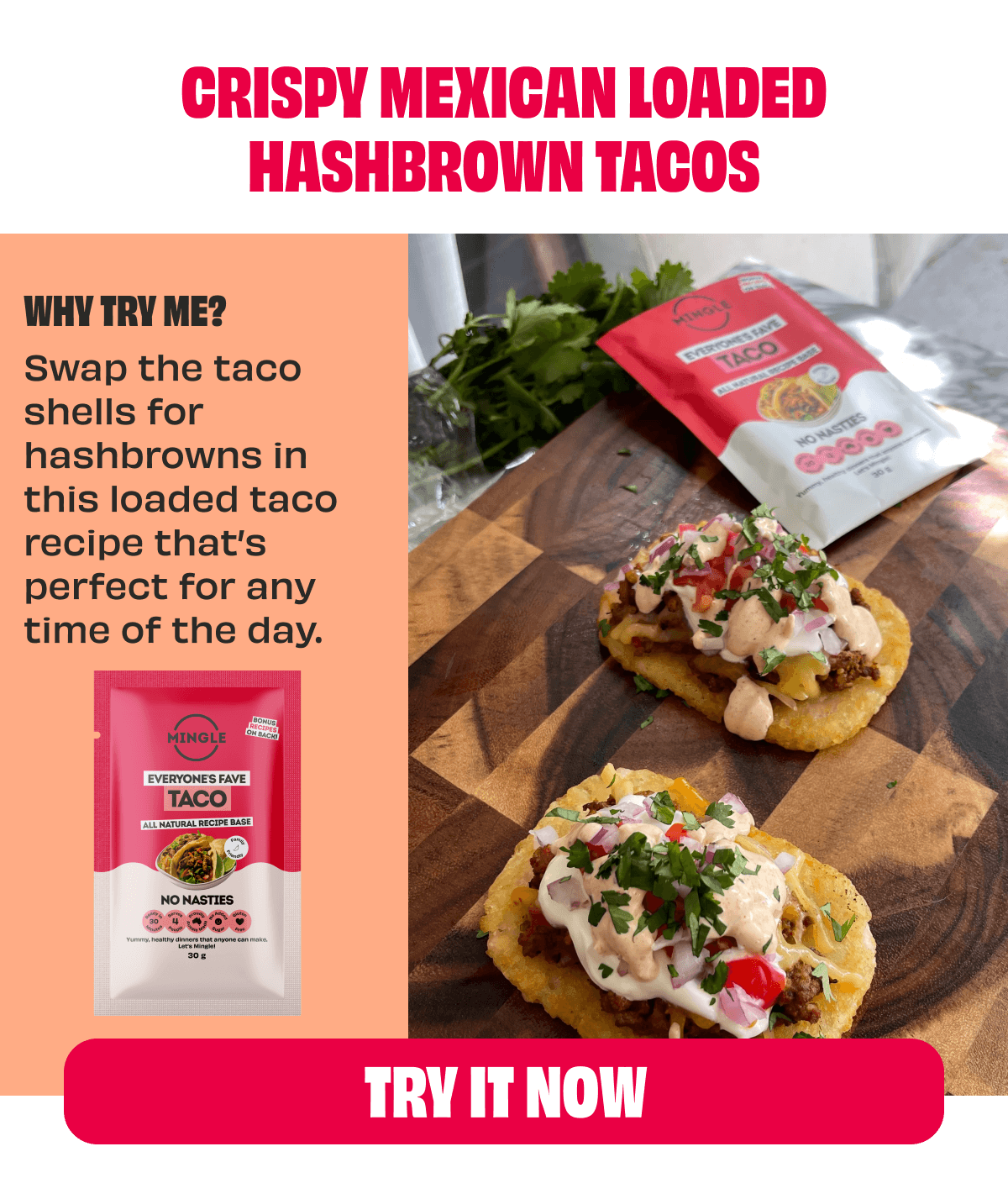Crispy Mexican Loaded Hashbrown Tacos
