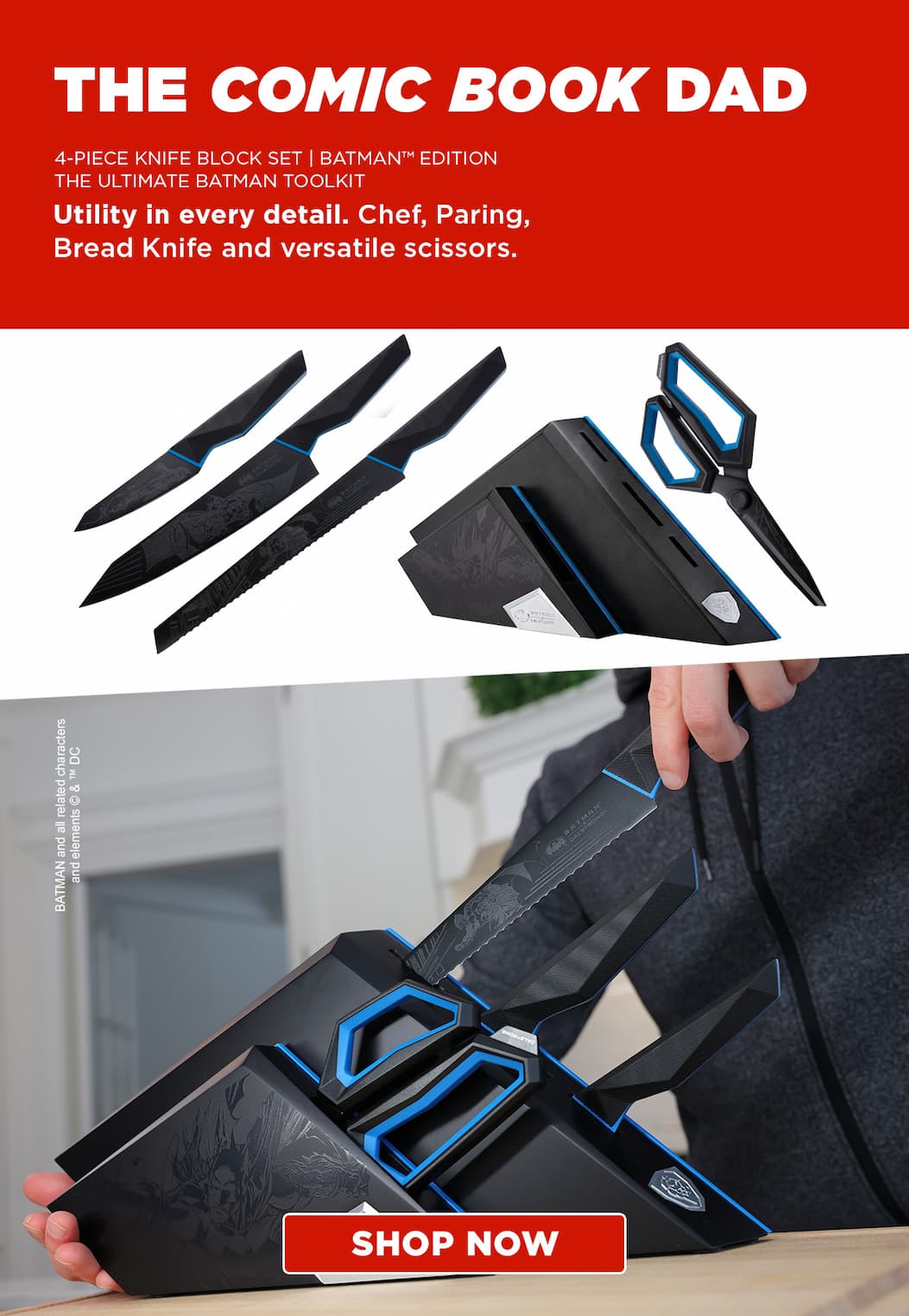 4-Piece Knife Block Set | Batman™ Edition 
