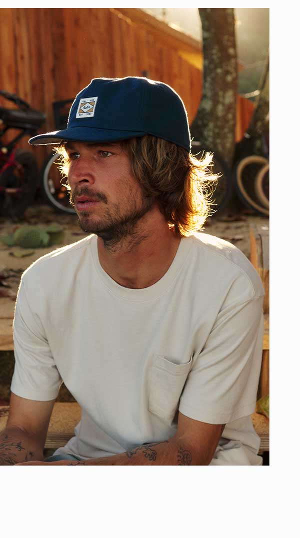 Male model wearing the Peg Hat