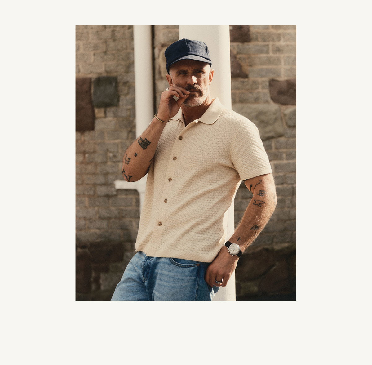 The Arlo Sweater Polo in Oat Texture Knit