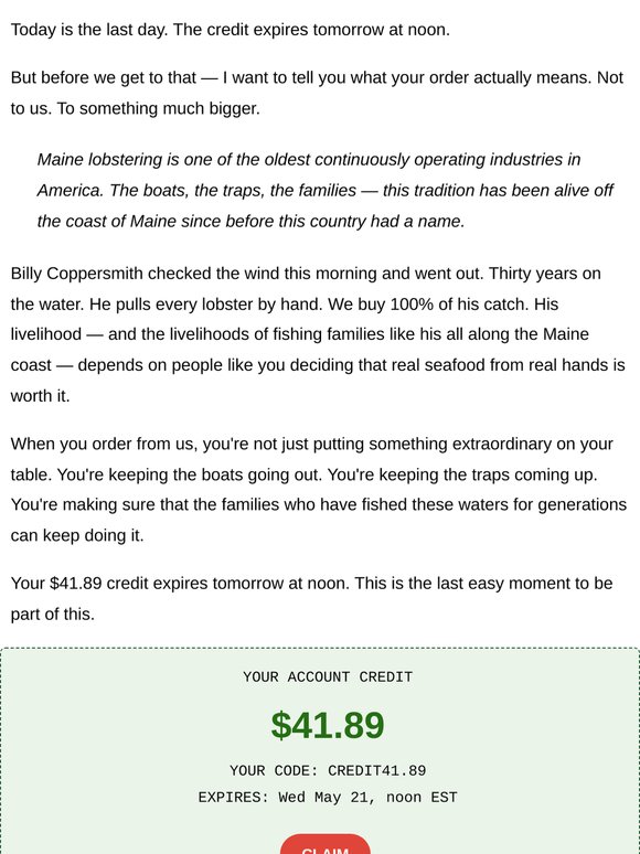 🔴 Your $41.89 expires in 28 hours.