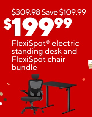 40% back in points on all printers and printer paper in the same transaction
$129.99 Staples Hyken chair
$199.99 FlexiSpot electric standing desk and FlexiSpot chair bundle
50% off select Staples shipping boxes when you buy 5 or more