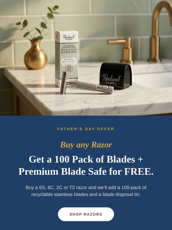 ⏳ Free 100 blades + safe with any razor