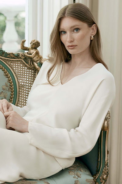 Lucille Long Sleeve Satin Top