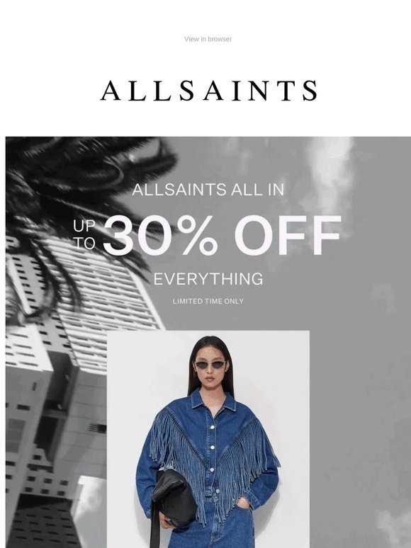 Up To 30% Off Everything – Now On