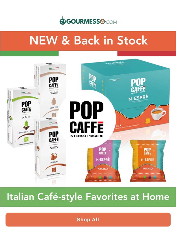 NEW & Back in Stock from Pop Caffè! 🇮🇹☕
