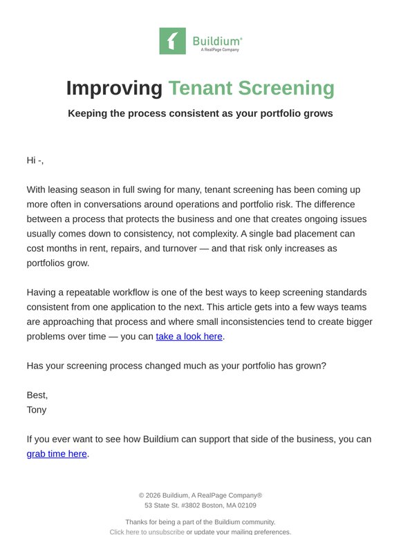 Keeping tenant screening consistent
