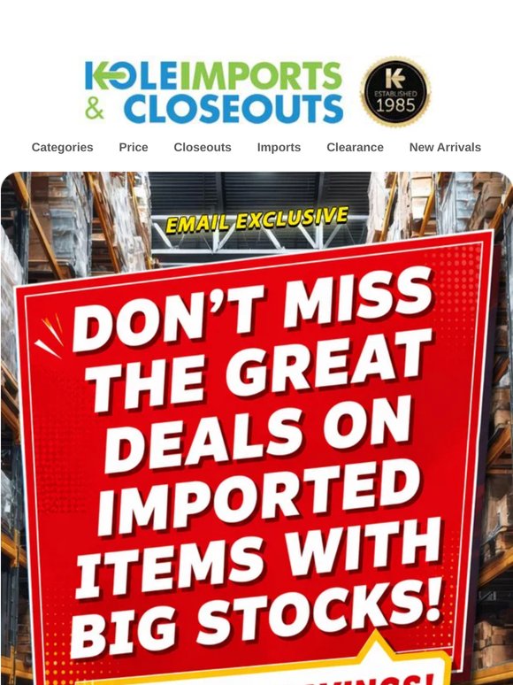 Big Stock Deals On Imports!